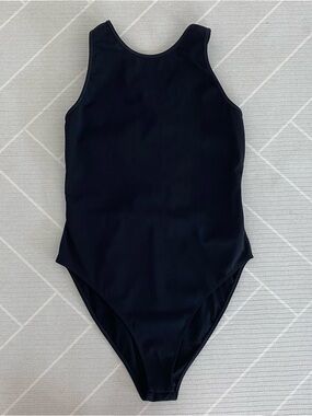 Zara Black Sleeveless Mesh(one side)Cross Back Bodysuit Women’s Size L
